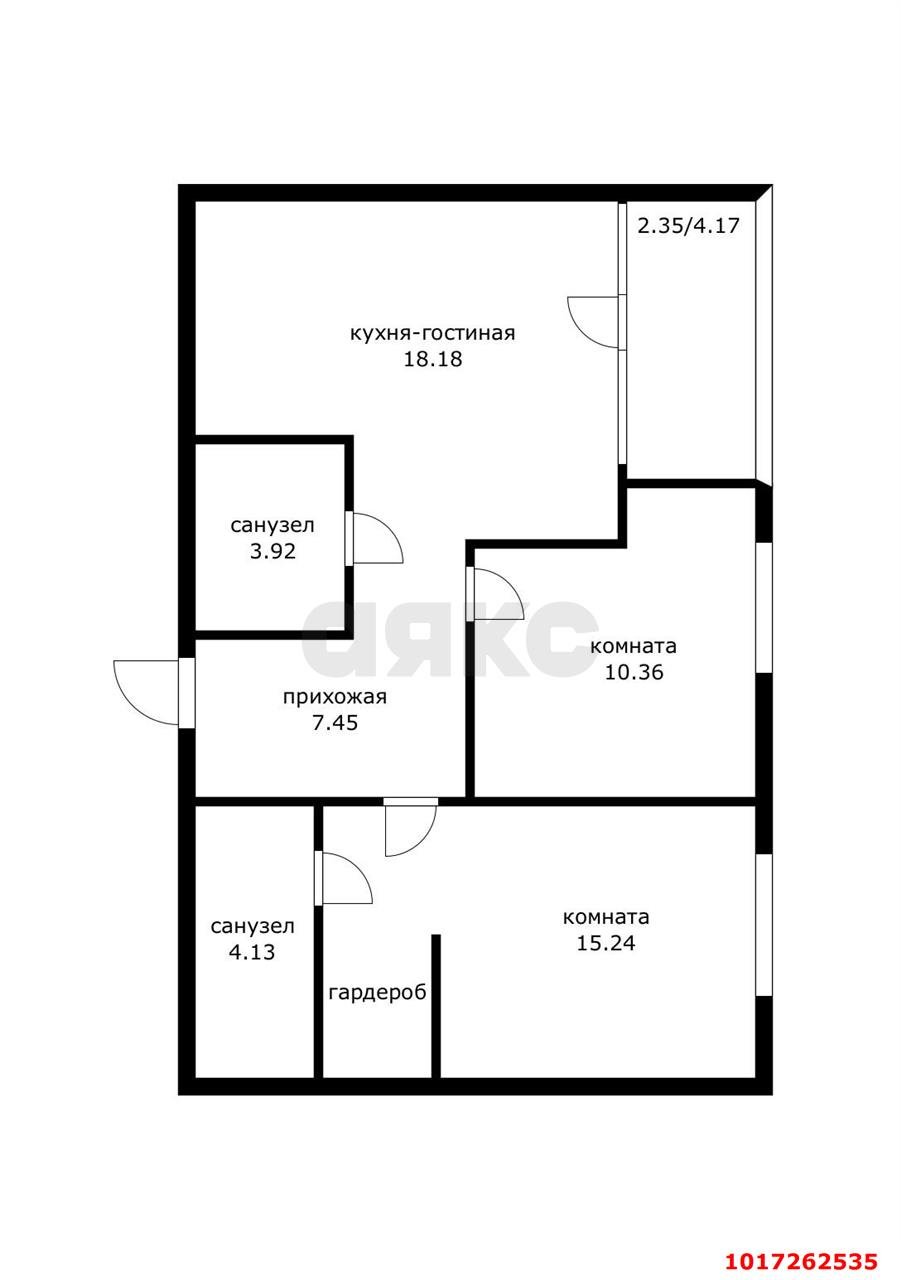 Фото №3: 2-комнатная квартира 65 м² - Краснодар, Карасунский внутригородской округ, Хлопчато-бумажный Комбинат, мкр. жилой квартал Патрики