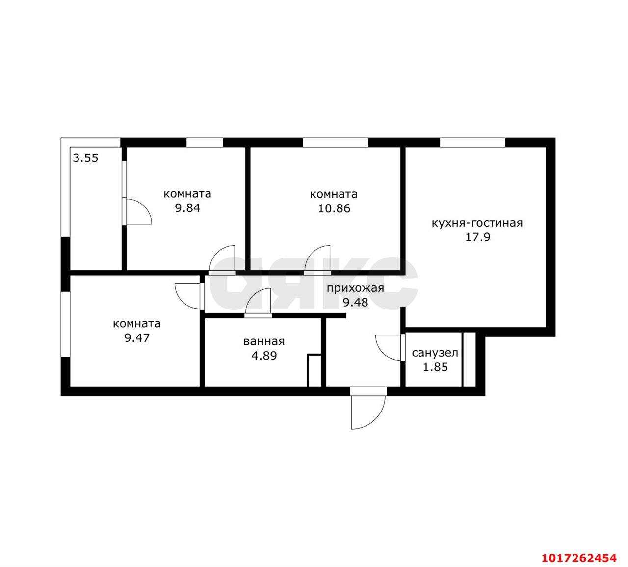 Фото №3: 3-комнатная квартира 71 м² - Краснодар, Карасунский внутригородской округ, Хлопчато-бумажный Комбинат, мкр. жилой квартал Патрики
