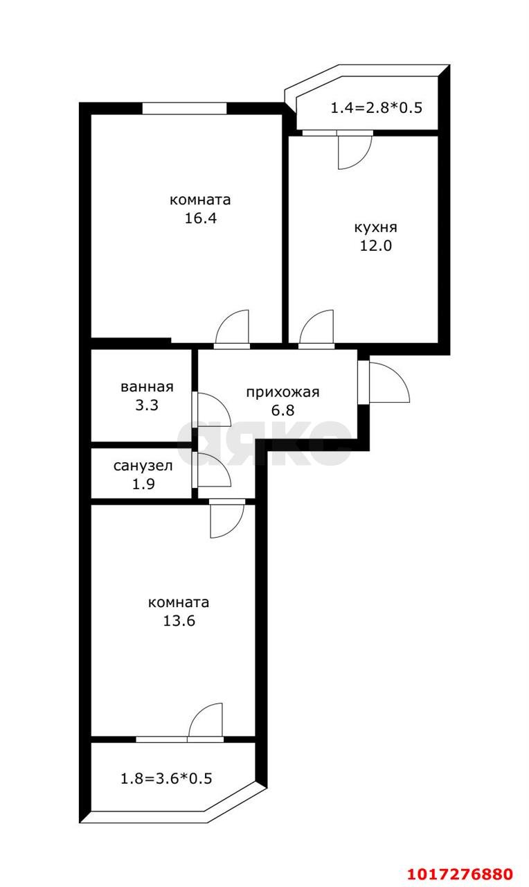 Фото №18: 2-комнатная квартира 57 м² - Краснодар, Прикубанский внутригородской округ, мкр. Достояние, ул. Григория Булгакова, 6