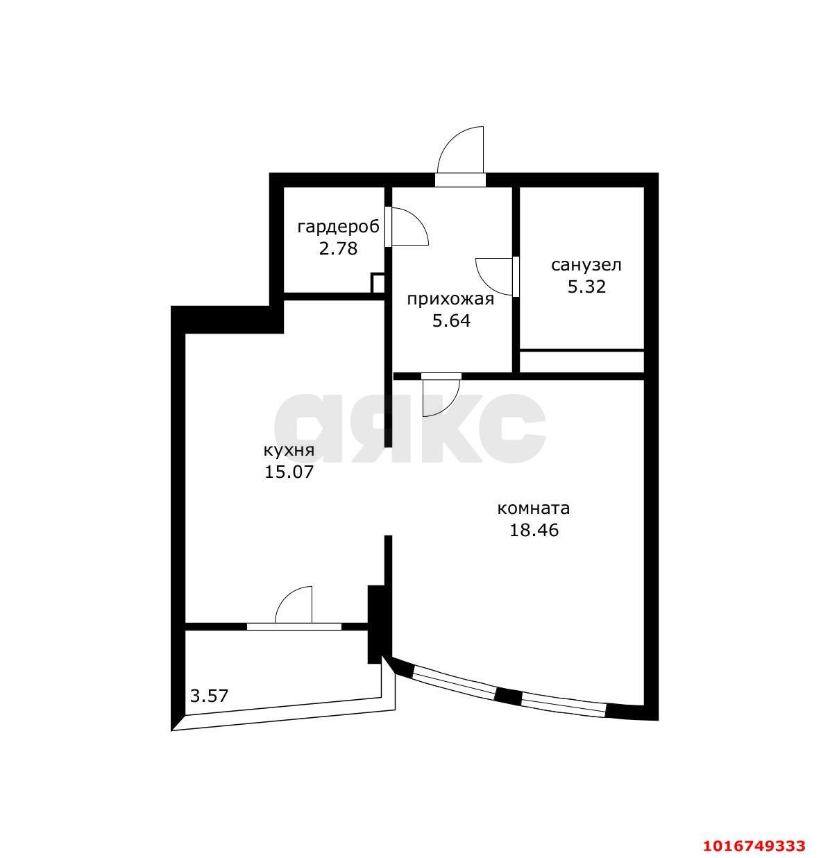 Фото №8: 1-комнатная квартира 50 м² - Краснодар, Центральный внутригородской округ, Черёмушки, мкр. ЖК Черёмушки, ул. Кубанская, 45к3