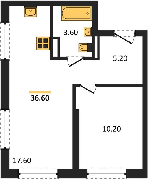 Фото №1: 1-комнатная квартира 36 м² - Краснодар, мкр. Прикубанский внутригородской округ