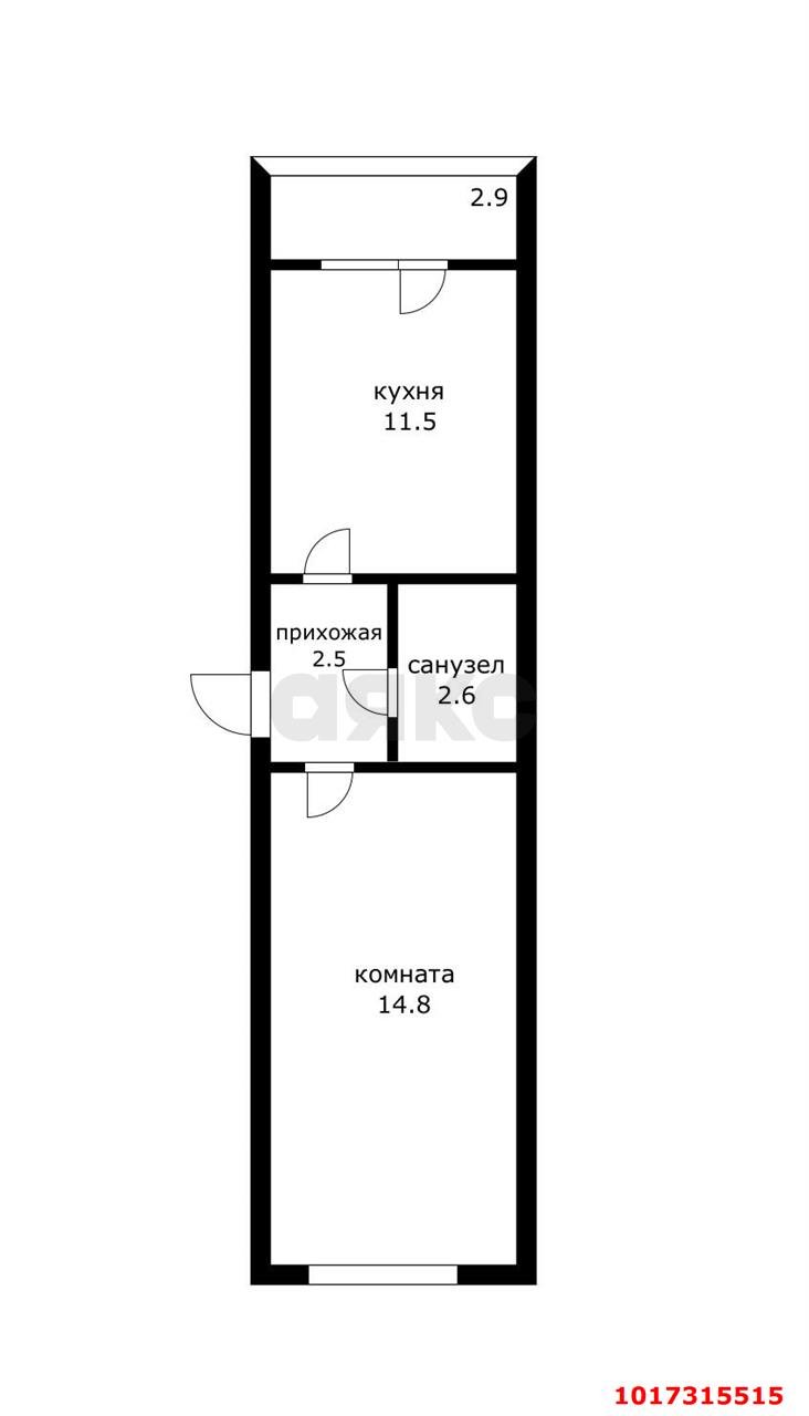Фото №8: 1-комнатная квартира <span class="whitespace-nowrap">35 м²</span>, <span class="whitespace-nowrap">5/5 эт.</span> - Краснодарский, мкр. Прикубанский внутригородской округ, литБ