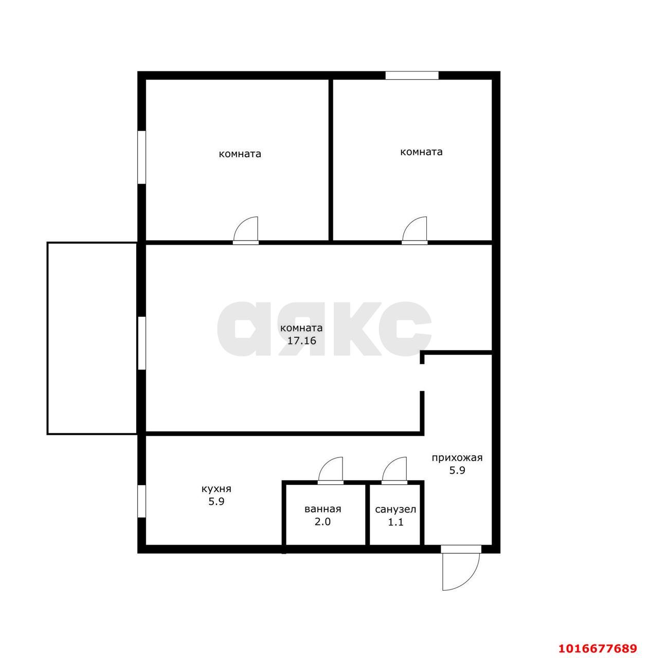 Фото №12: 3-комнатная квартира 55 м² - Краснодар, Карасунский внутригородской округ, мкр. Гидростроителей, ул. имени Дмитрия Благоева, 14