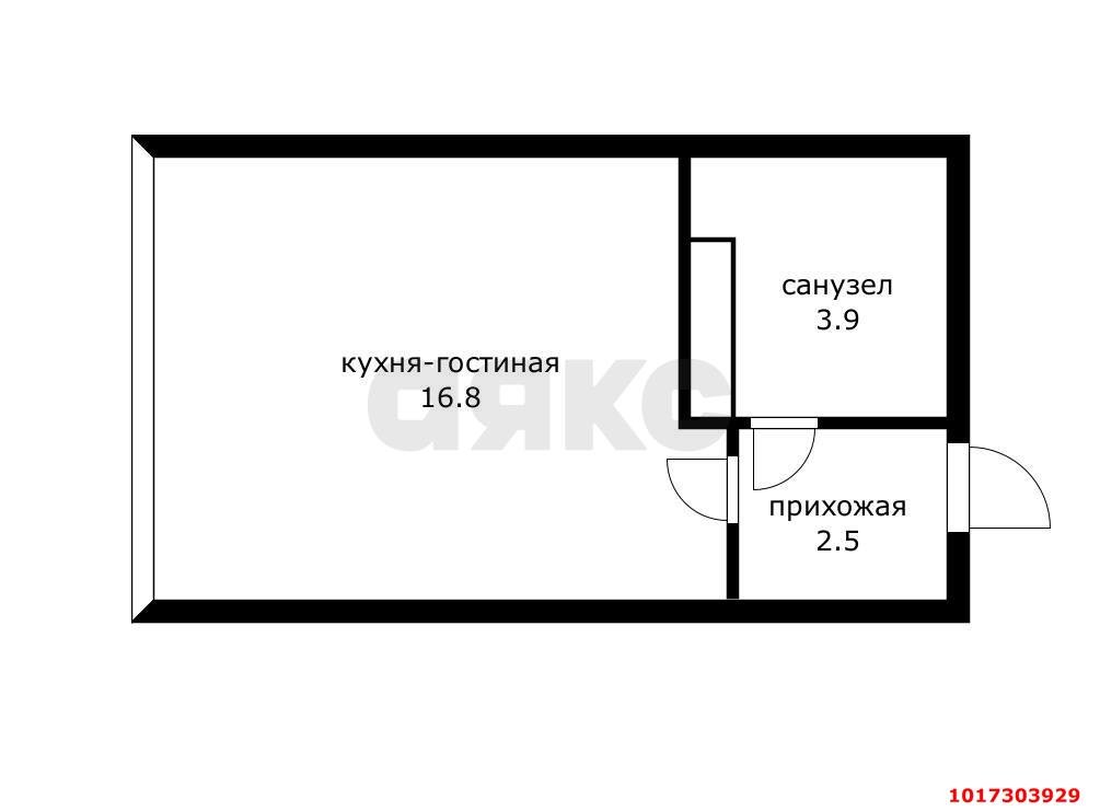 Фото №6: Студия <span class="whitespace-nowrap">23 м²</span>, <span class="whitespace-nowrap">16/16 эт.</span> - Краснодар, Прикубанский внутригородской округ, мкр. жилой комплекс Самолёт-6, ул. Ивана Беличенко, 86к3