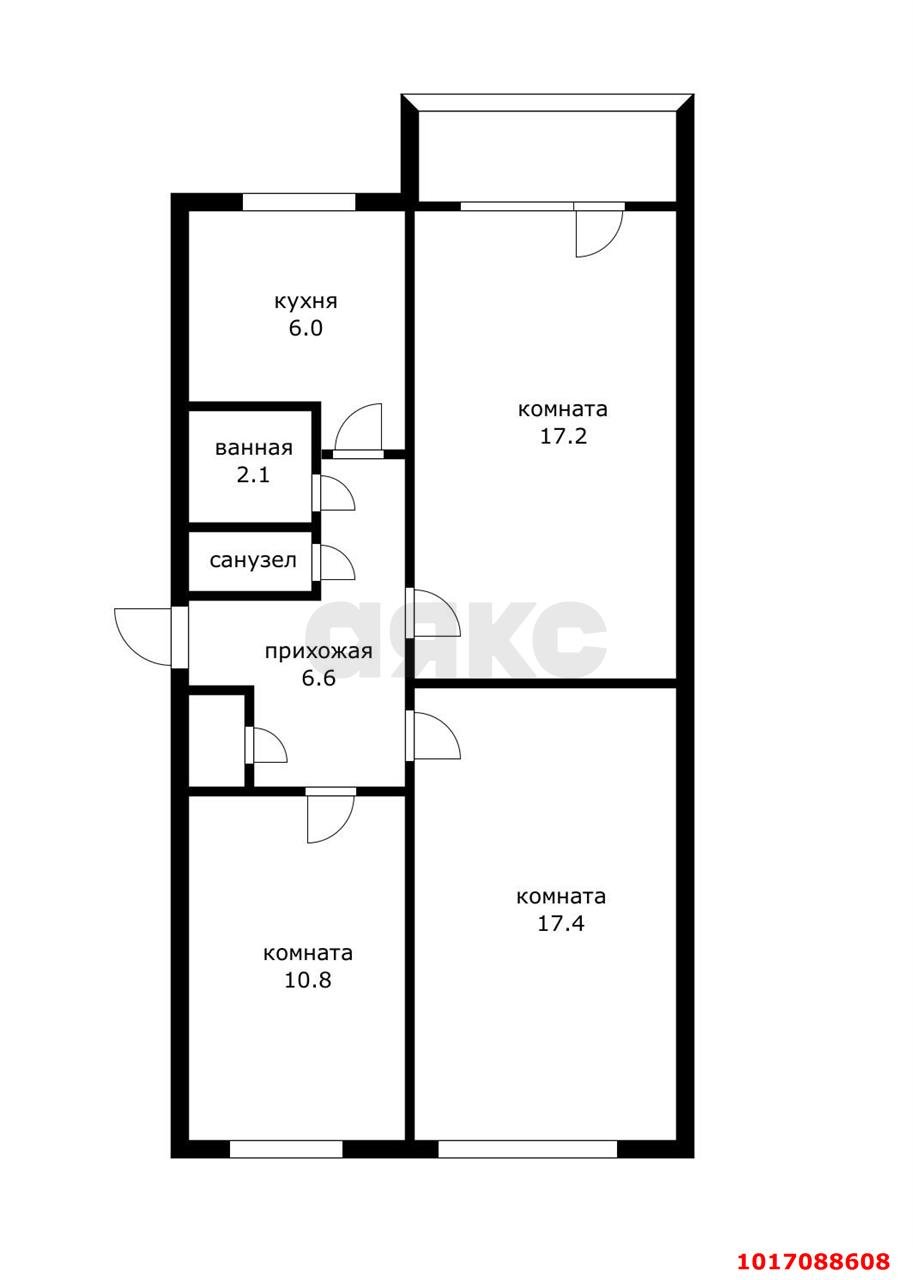 Фото №10: 3-комнатная квартира 65 м² - Краснодар, Карасунский внутригородской округ, мкр. Камвольно-суконный Комбинат, ул. Молодёжная, 23А