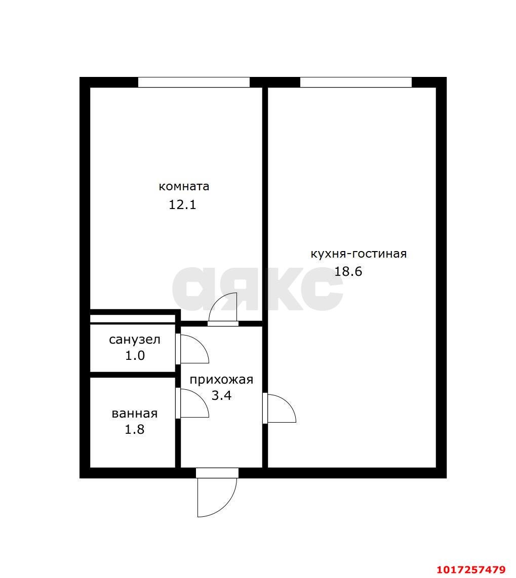 Фото №8: 1-комнатная квартира 36 м² - Краснодар, Прикубанский внутригородской округ, мкр. Краевая Клиническая Больница, ул. 1 Мая, 262