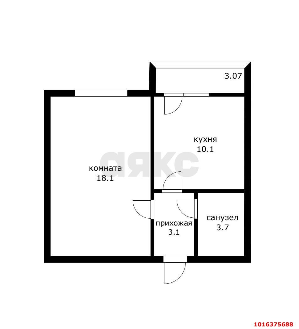 Фото №10: 1-комнатная квартира 38 м² - Краснодар, Карасунский внутригородской округ, мкр. Почтовый, ул. имени Валерия Гассия, 6