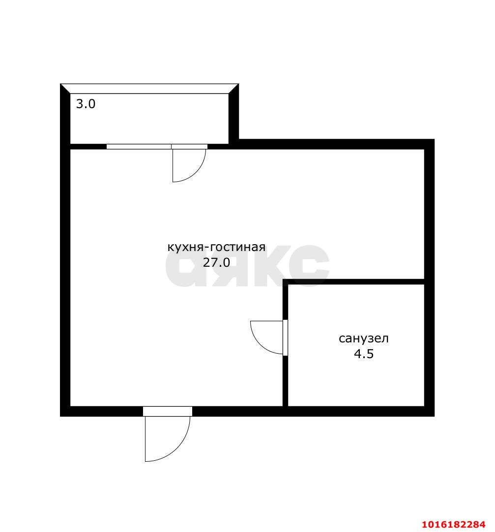 Фото №10: Студия 32 м² - Новая Адыгея, мкр. жилой комплекс Мега, ул. Бжегокайская, 90/5к1