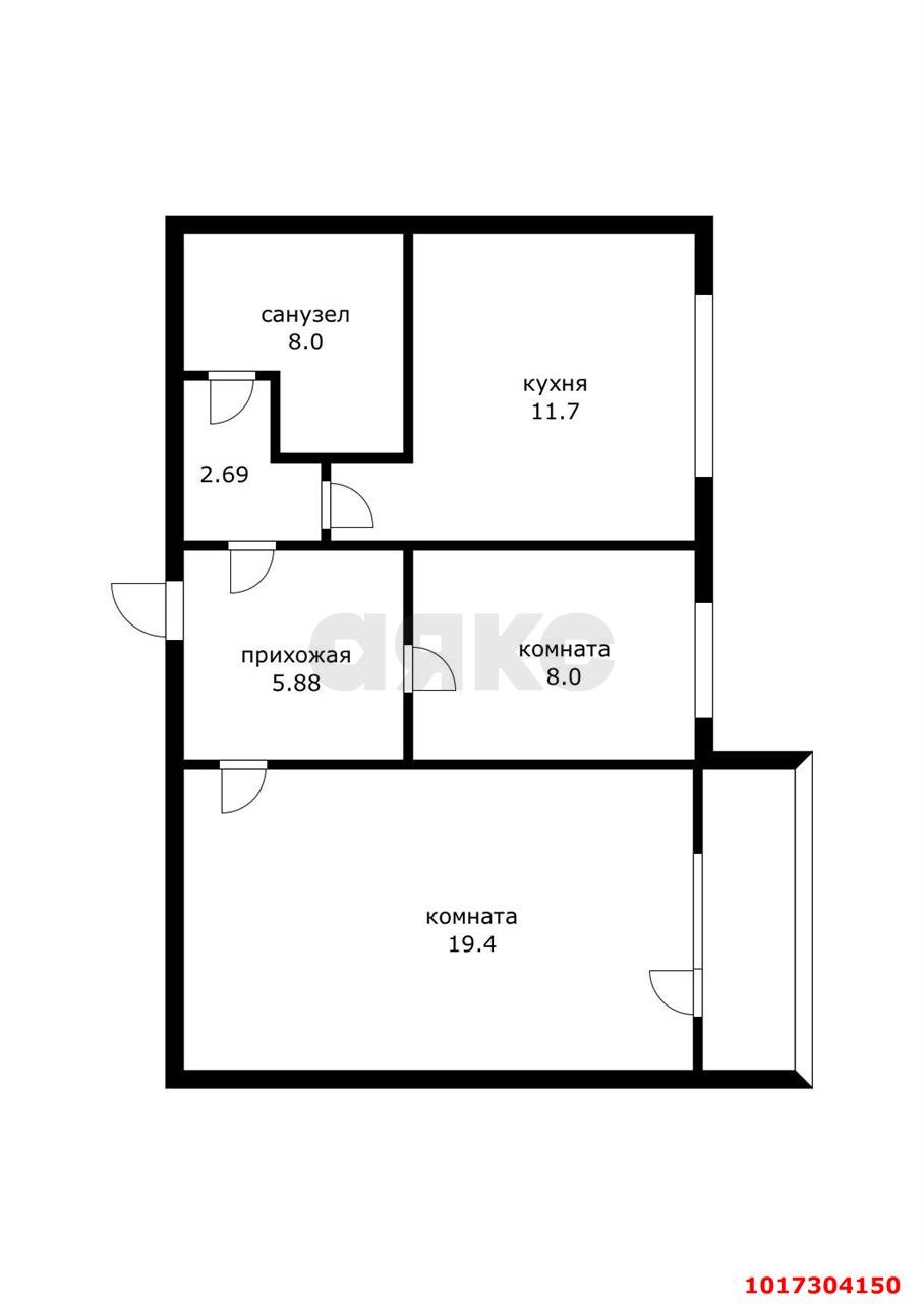 Фото №8: 2-комнатная квартира 55 м² - Краснодар, Прикубанский внутригородской округ, мкр. Краевая Клиническая Больница, ул. Черкасская, 43