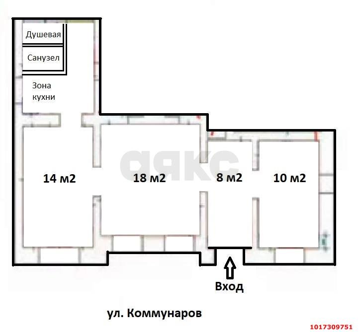 Фото №2: Офисное помещение 60 м² - Краснодар, Центральный внутригородской округ, мкр. Центральный, ул. Коммунаров, 136