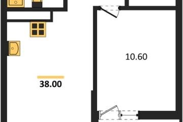 Фото №1: 1-комнатная квартира 38 м² - Майкоп, мкр. ЖК Звезды, 