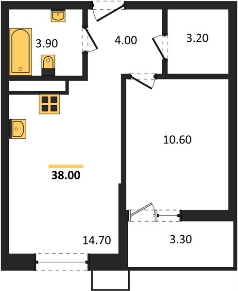 Фото №1: 1-комнатная квартира 38 м² - Майкоп, мкр. ЖК Звезды