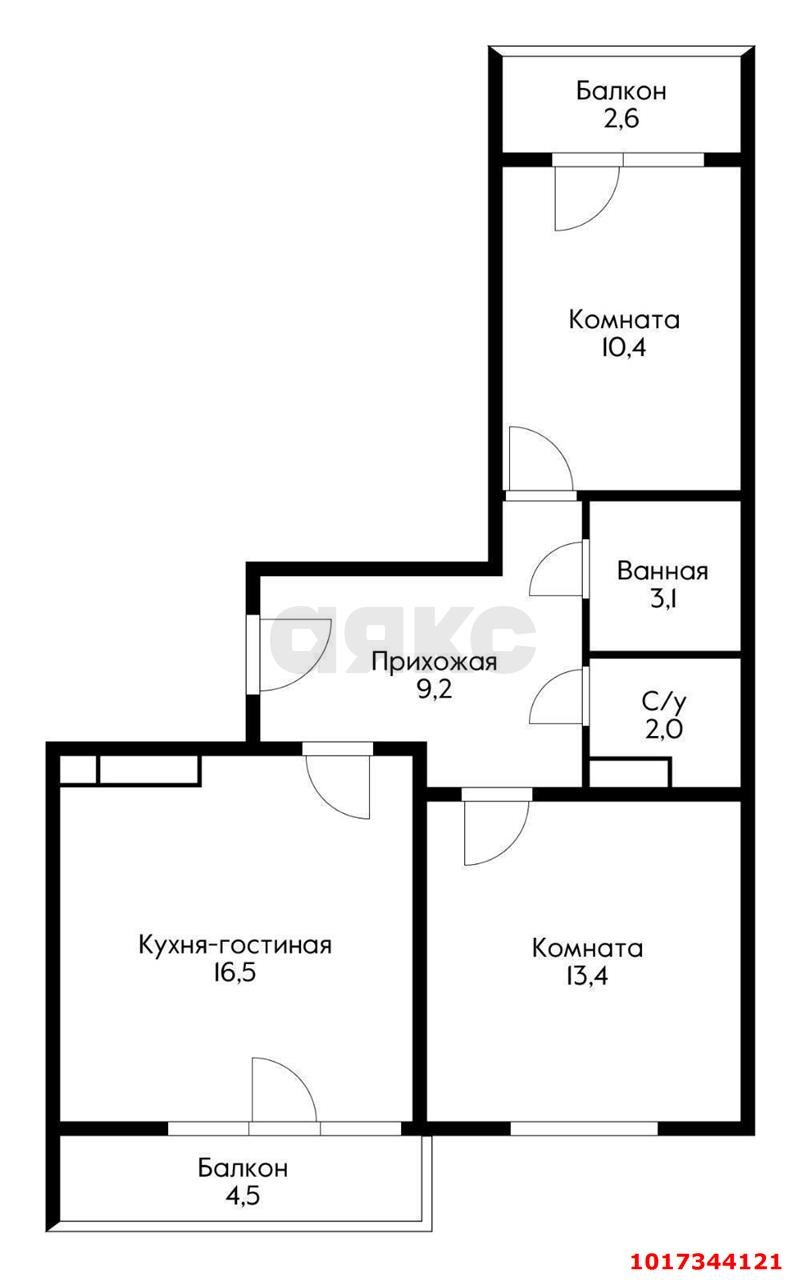 Фото №17: 2-комнатная квартира 62 м² - Краснодар, Прикубанский внутригородской округ, мкр. жилой комплекс Свобода, ул. Домбайская, 55к3