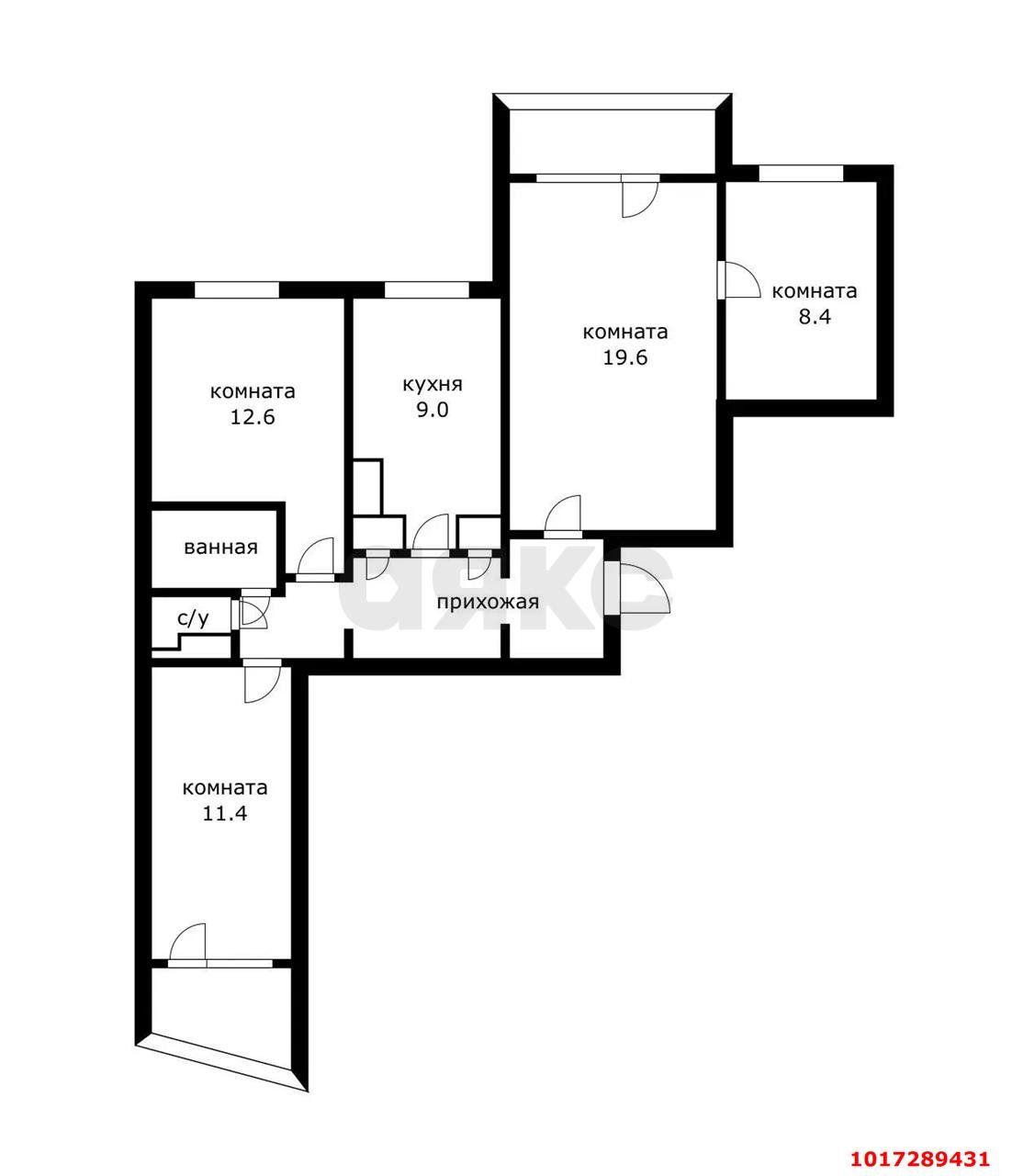 Фото №2: 3-комнатная квартира 81 м² - Краснодар, Карасунский внутригородской округ, мкр. Комсомольский, ул. Тюляева, 1