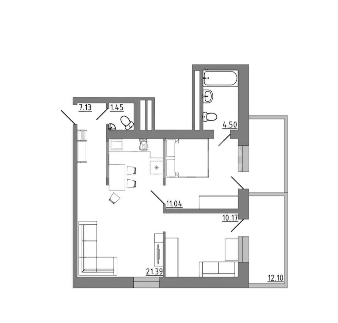 Фото №16: 2-комнатная квартира 70 м² - Анапа, 3Б, мкр. жилой комплекс Адмирал, ул. Владимирская, 148к2