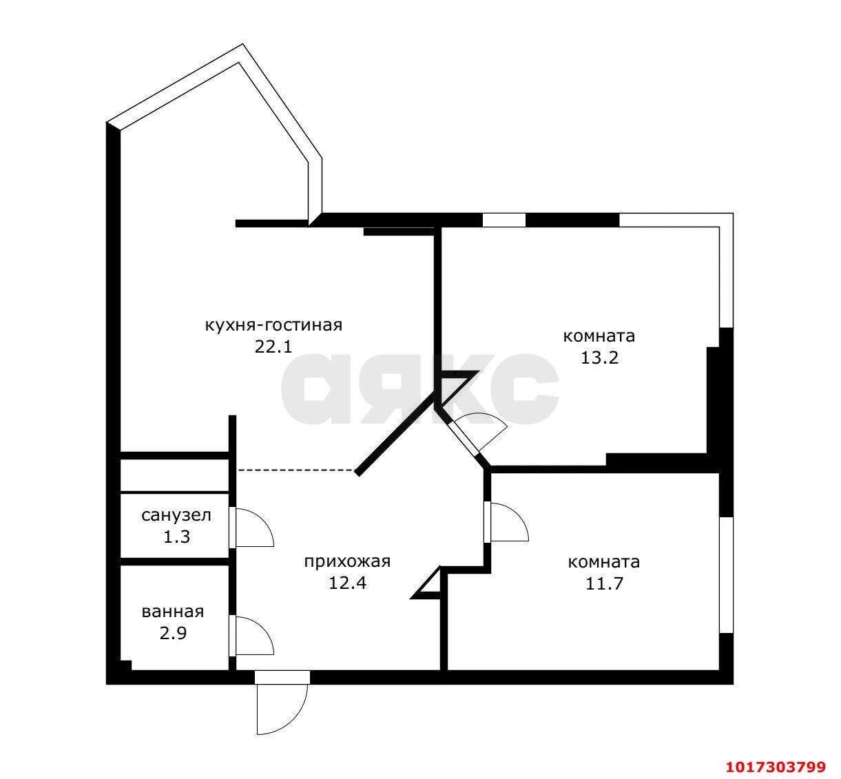 Фото №20: 2-комнатная квартира 70 м² - Краснодар, Прикубанский внутригородской округ, Фестивальный, Отделение № 1 совхоза Солнечный, мкр. ЖК Седьмой Континент, ул. Совхозная, 1к1
