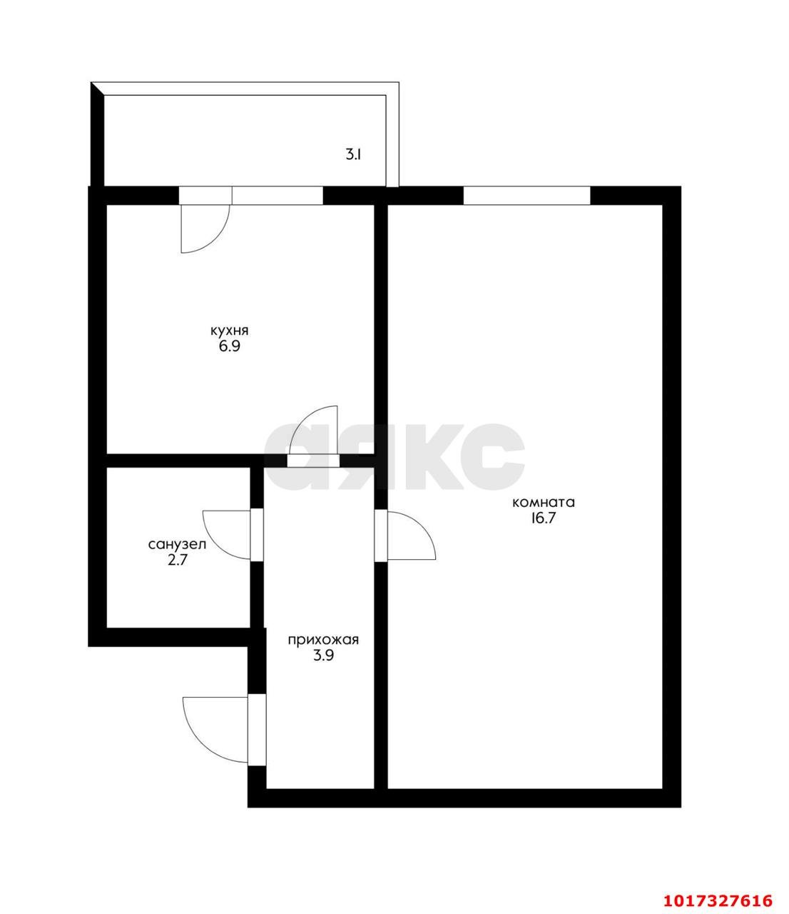 Фото №13: 1-комнатная квартира 33 м² - Новая Адыгея, мкр. ЖК Дарград, ул. Тургеневское шоссе, 33/1к3