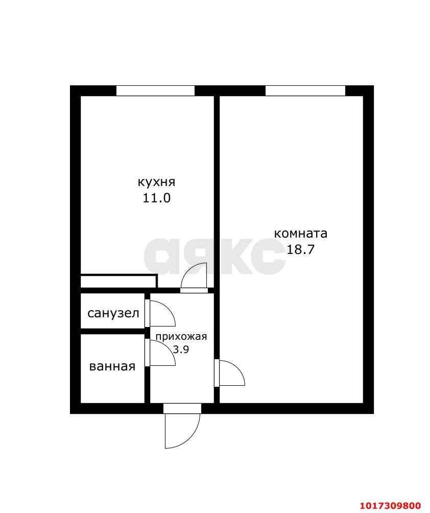 Фото №11: 1-комнатная квартира 36 м² - Краснодар, Прикубанский внутригородской округ, мкр. Завод Измерительных Приборов, ул. Зиповская, 22