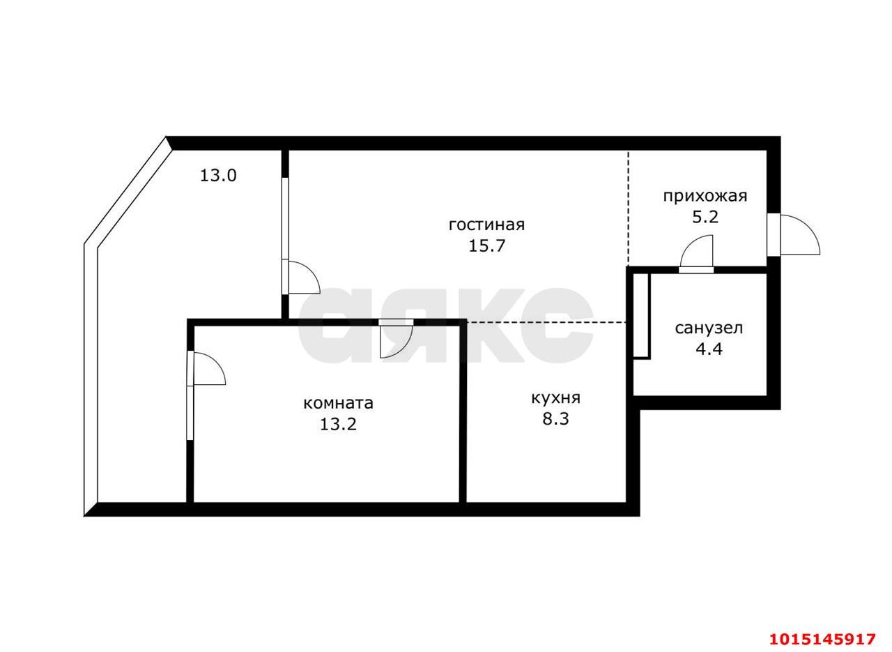 Фото №15: 1-комнатная квартира 60 м² - Краснодар, Прикубанский внутригородской округ, мкр. Любимово, 7к1