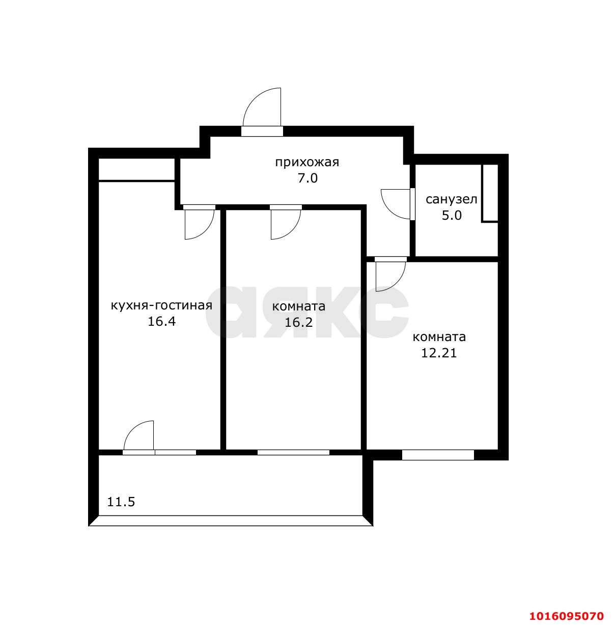 Фото №4: 2-комнатная квартира 68 м² - Краснодар, Карасунский внутригородской округ, ж/м Пашковский, ул. Бородинская, 156/2