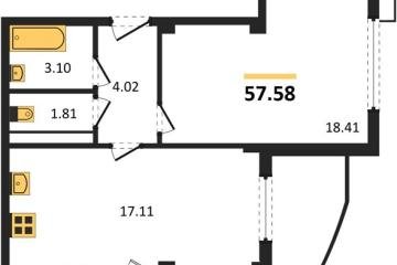 Фото №1: 1-комнатная квартира 57 м² - Краснодар, мкр. жилой комплекс Режиссёр, ул. Уральская, 100/8