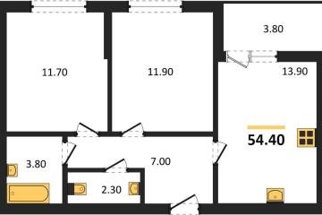 Фото №1: 2-комнатная квартира 54 м² - Краснодар, мкр. Прикубанский внутригородской округ, 