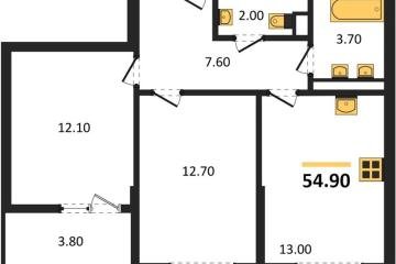 Фото №1: 2-комнатная квартира 54 м² - Краснодар, мкр. Прикубанский внутригородской округ, 