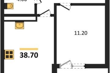 Фото №1: 1-комнатная квартира 38 м² - Краснодар, мкр. Прикубанский внутригородской округ, 