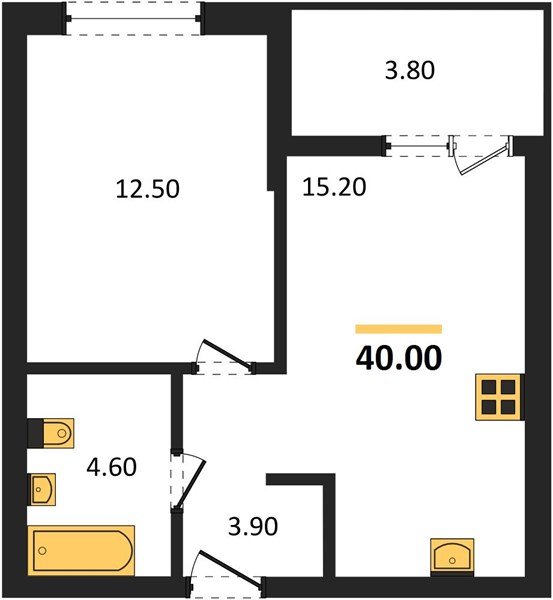 Фото №1: 1-комнатная квартира 40 м² - Краснодар, мкр. Прикубанский внутригородской округ