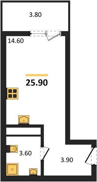 Фото №1: Студия 25 м² - Краснодар, мкр. Прикубанский внутригородской округ