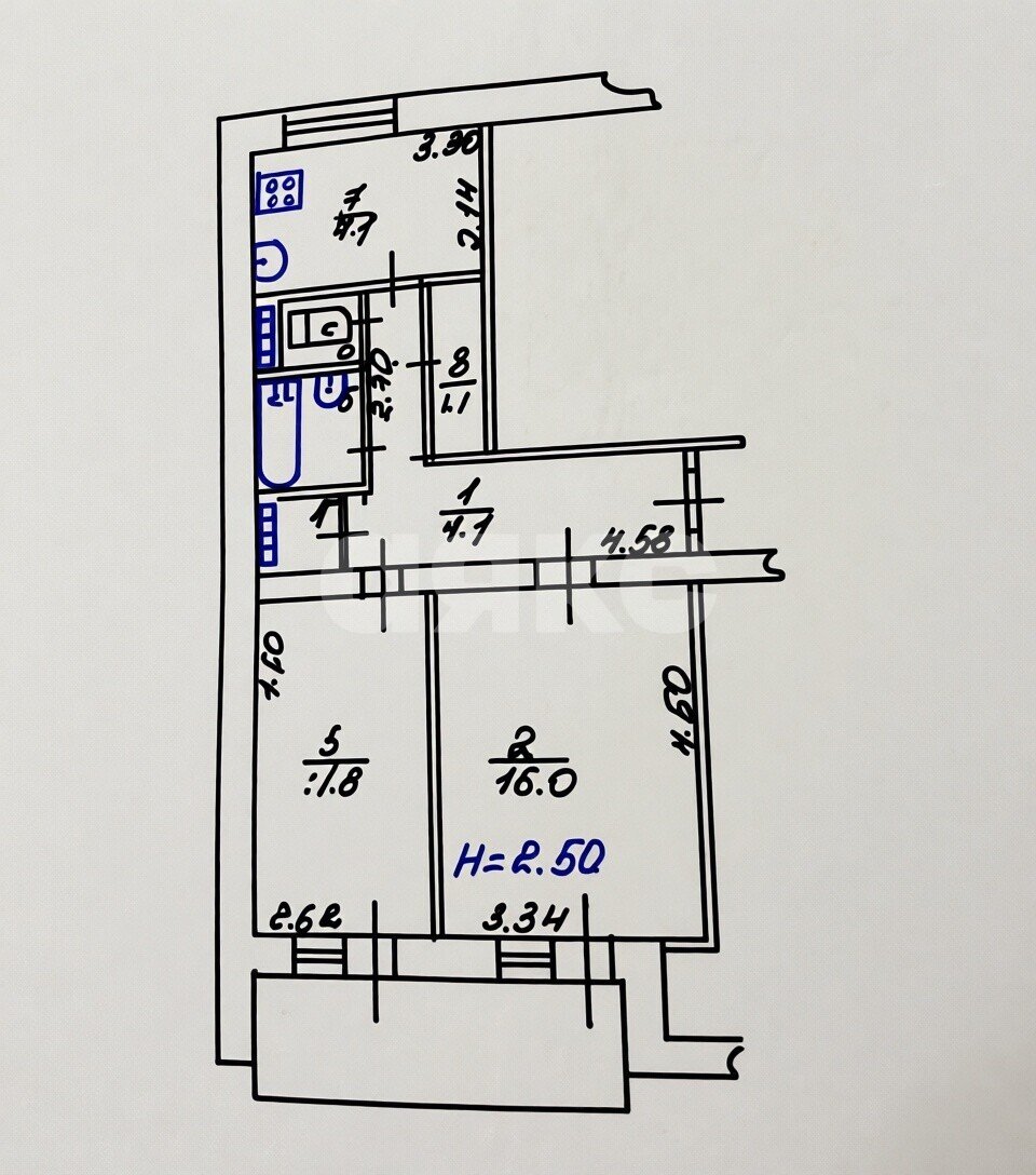 Фото №12: 2-комнатная квартира 60 м² - Мариуполь, Левобережный, мкр. Азовский, пр-кт Победы, 96