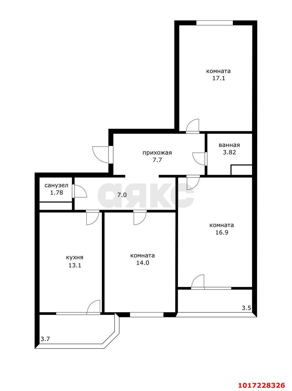 Фото №8: 3-комнатная квартира 88 м² - Краснодар, Прикубанский внутригородской округ, мкр. Московский, ул. Карякина, 15