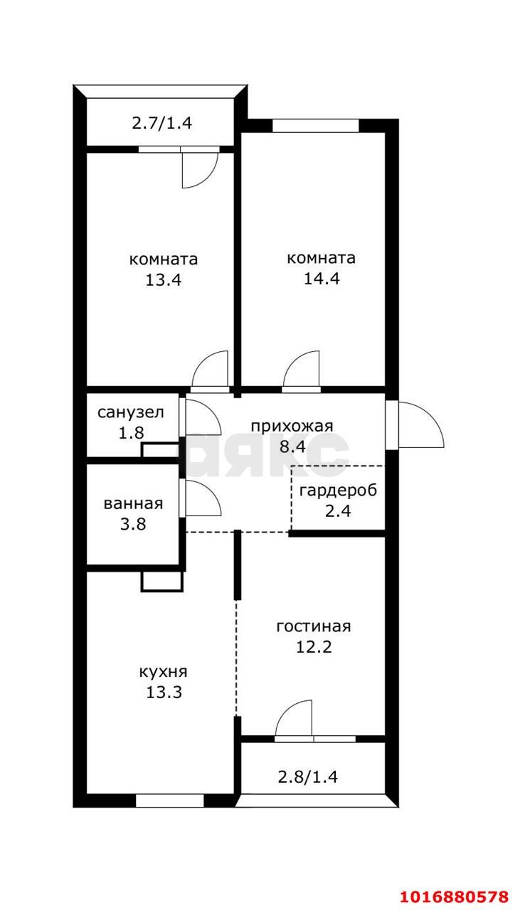 Фото №9: 3-комнатная квартира 74 м² - Краснодар, Прикубанский внутригородской округ, мкр. жилой комплекс Новелла, ул. Питерская, 40к1