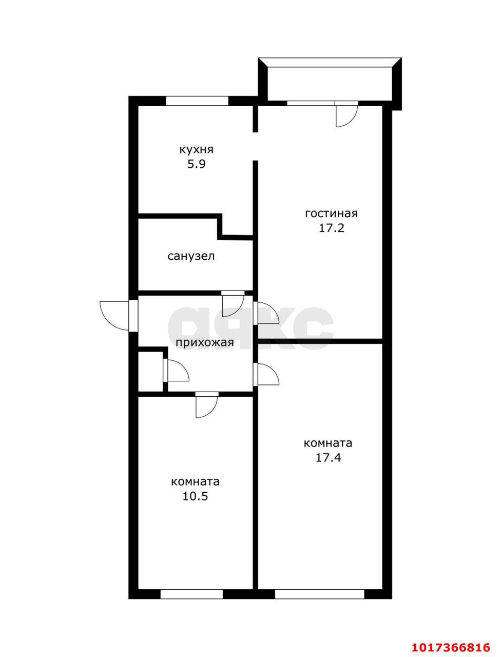 Фото №12: 3-комнатная квартира 64 м² - Краснодар, Карасунский внутригородской округ, мкр. Гидростроителей, ул. Трудовой Славы, 21