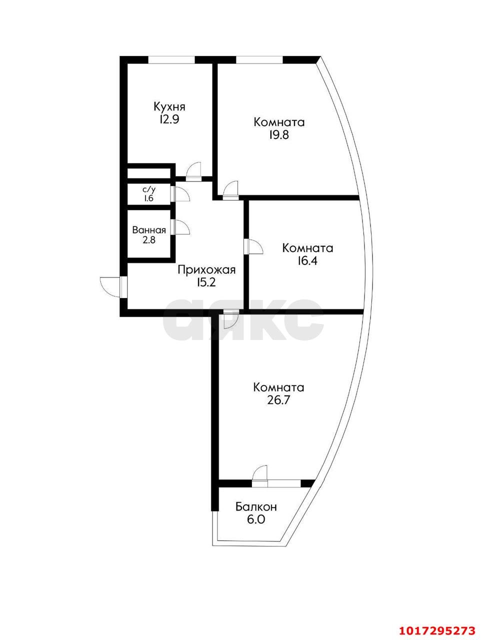 Фото №7: 3-комнатная квартира 100 м² - Краснодар, Карасунский внутригородской округ, мкр. Почтовый, ул. имени Валерия Гассия, 4/7к4