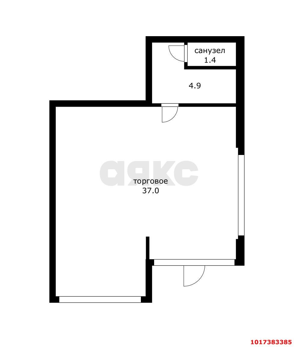 Фото №6: Торговое помещение <span class="whitespace-nowrap">43 м²</span>, <span class="whitespace-nowrap">1/17 эт.</span> - Краснодар, Прикубанский внутригородской округ, имени Петра Метальникова, мкр. ЖК Выше, ул. Евгении Жигуленко, 25к3