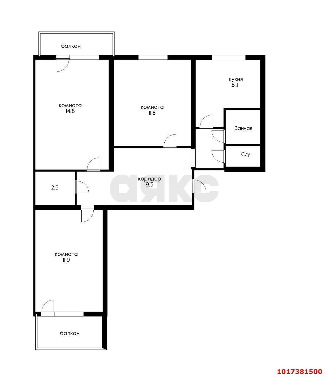 Фото №15: 3-комнатная квартира 70 м² - Краснодар, Карасунский внутригородской округ, мкр. Гидростроителей, ул. имени Невкипелого, 21
