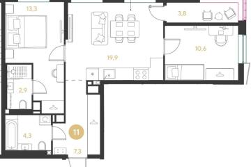 Фото №1: 2-комнатная квартира 62 м² - Краснодар, мкр. Прикубанский внутригородской округ, 