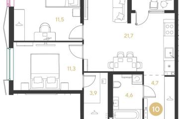 Фото №1: 2-комнатная квартира 60 м² - Краснодар, мкр. Прикубанский внутригородской округ, 
