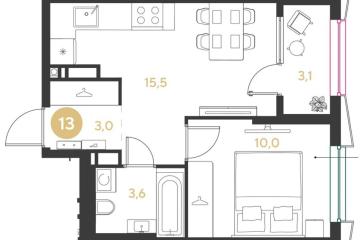 Фото №1: 1-комнатная квартира 35 м² - Краснодар, мкр. Прикубанский внутригородской округ, 