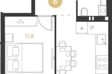 Фото №1: 1-комнатная квартира 40 м² - Краснодар, мкр. Прикубанский внутригородской округ, 