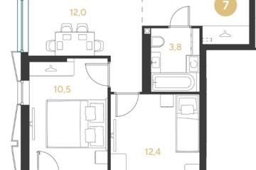 Фото №1: 2-комнатная квартира 48 м² - Краснодар, мкр. Прикубанский внутригородской округ, 