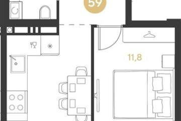 Фото №1: 1-комнатная квартира 39 м² - Краснодар, мкр. Прикубанский внутригородской округ, 
