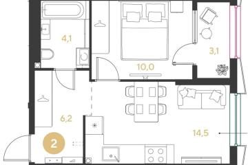 Фото №1: 1-комнатная квартира 37 м² - Краснодар, мкр. Прикубанский внутригородской округ, 