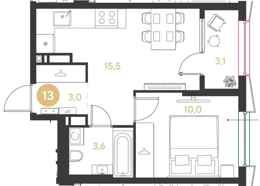 Фото №1: 1-комнатная квартира 35 м² - Краснодар, мкр. Прикубанский внутригородской округ