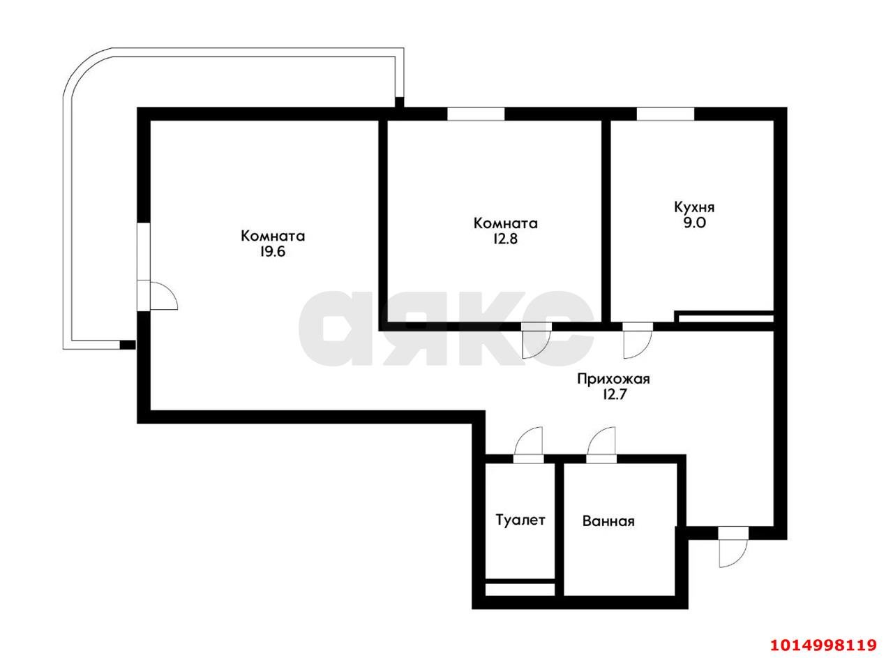 Фото №5: 2-комнатная квартира 71 м² - Краснодар, Прикубанский внутригородской округ, Восточно-Кругликовский, мкр. ЖК Возрождение, ул. имени 40-летия Победы, 133