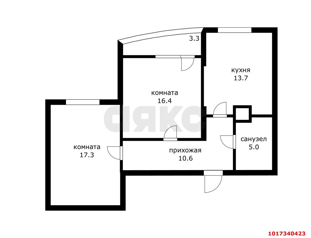 Фото №6: 2-комнатная квартира 66 м² - Краснодар, Карасунский внутригородской округ, мкр. Комсомольский, ул. Сормовская
