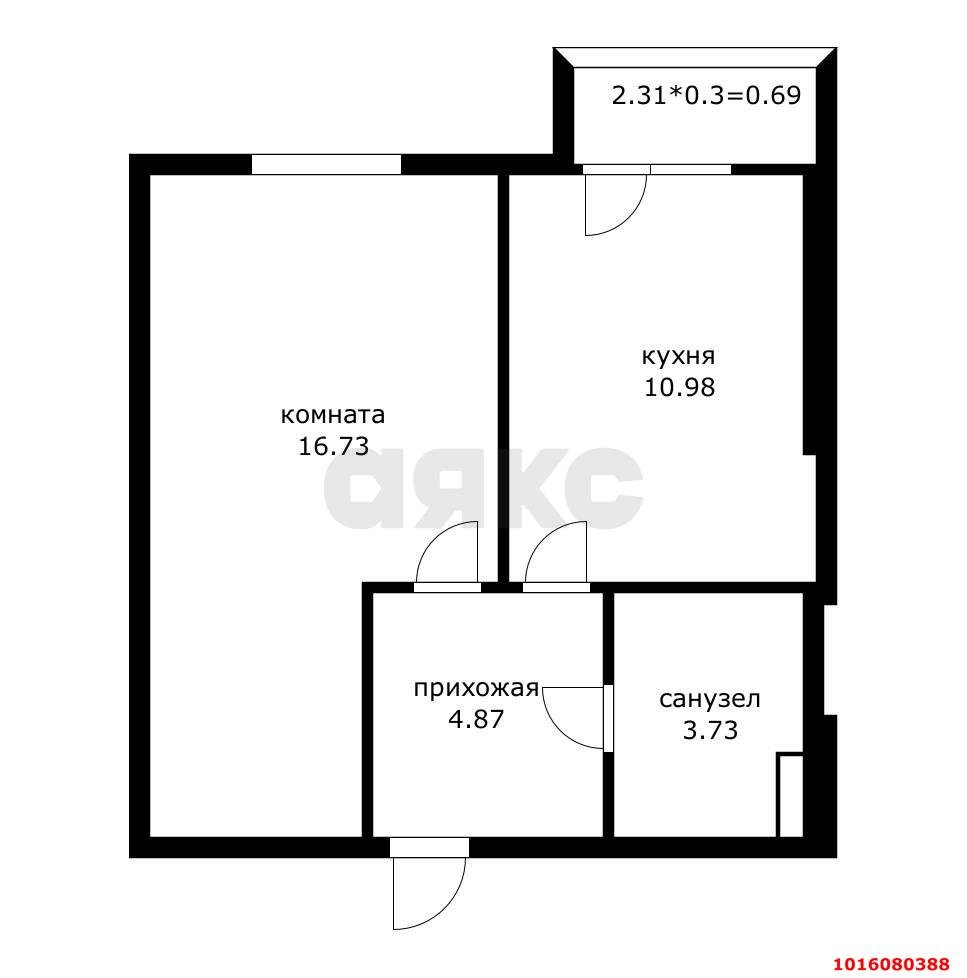 Фото №3: 1-комнатная квартира 37 м² - Краснодар, Прикубанский внутригородской округ, мкр. жилой комплекс Новая Португалия, ул. Лиссабонская, 109к21