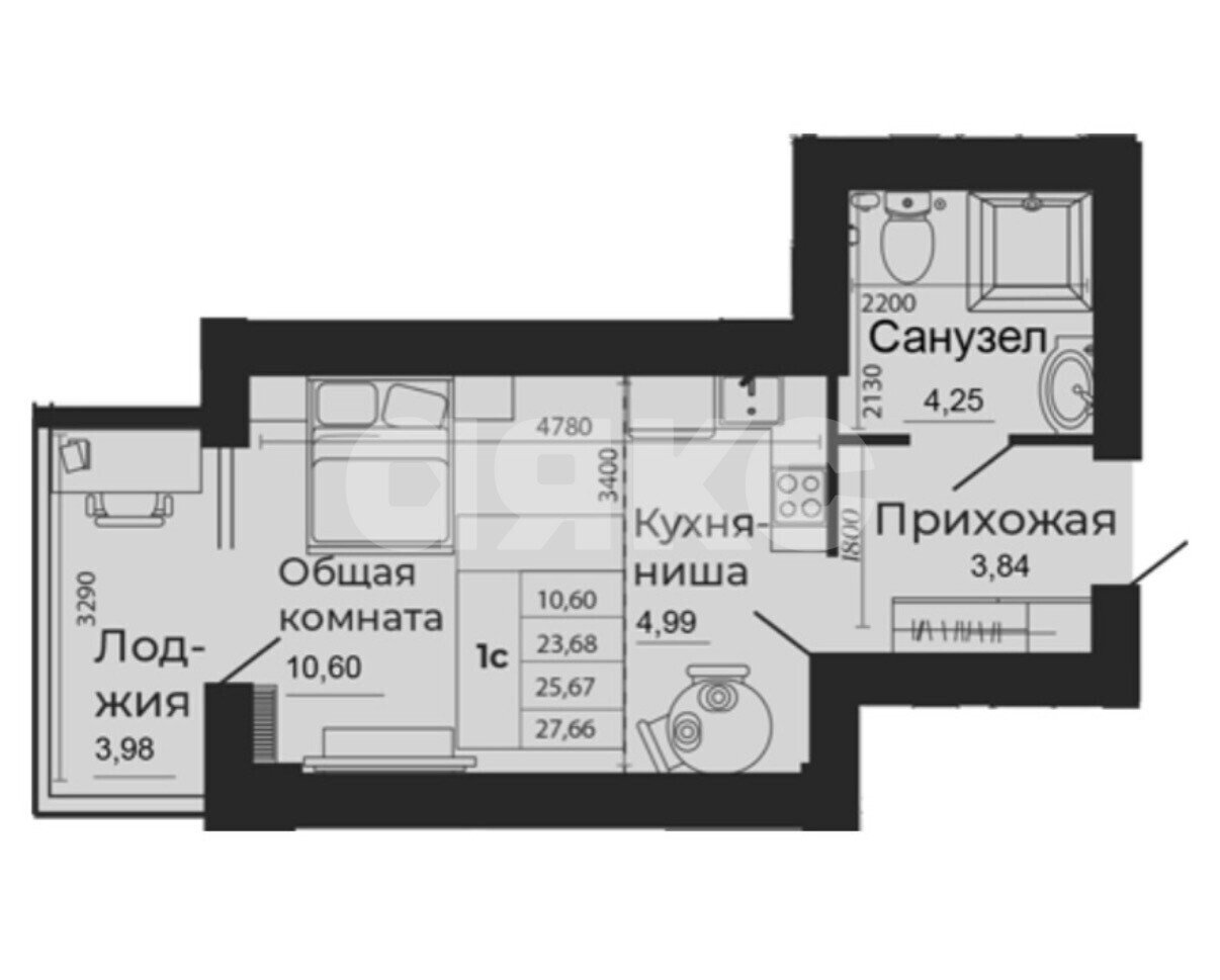 Фото №11: Студия 27 м² - Батайск, ул. 1-й Пятилетки, 2Ж
