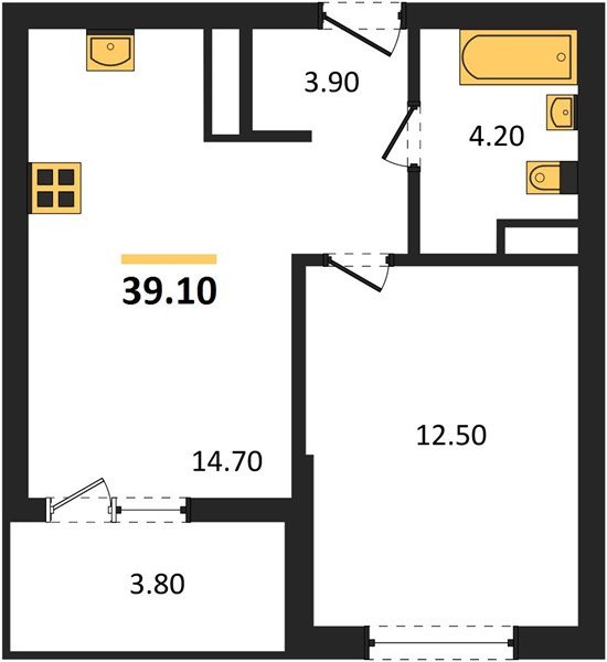 Фото №1: 1-комнатная квартира 39 м² - Краснодар, мкр. Прикубанский внутригородской округ